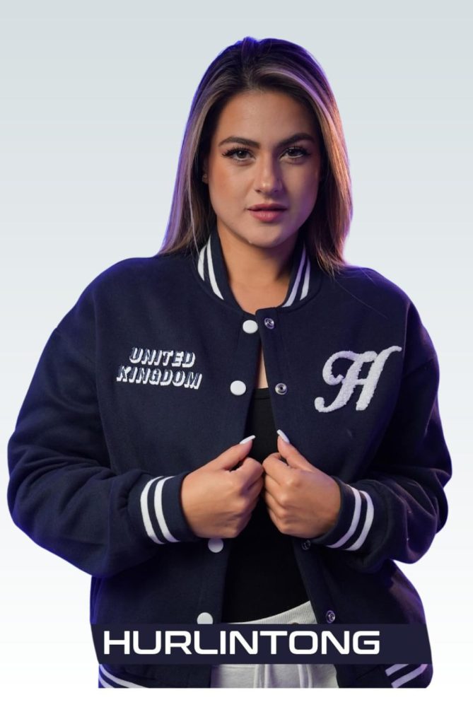 Chaqueta Hurlintong Tipo Beisbolera Para Mujer En algodon