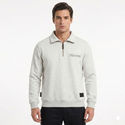 Buzo De Algodon Hurlintong Media Cremallera Para Hombre