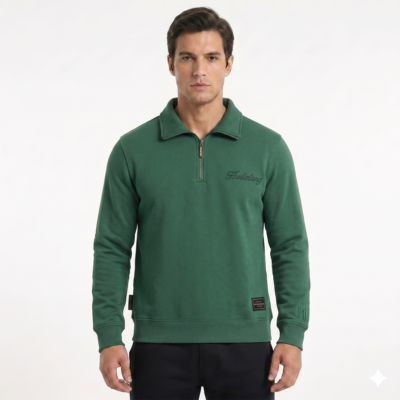 Buzo De Algodon Hurlintong Media Cremallera Para Hombre
