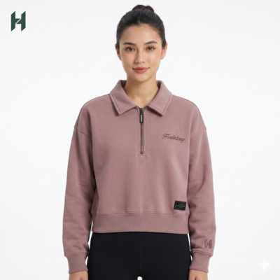 Buzo De Algodon Hurlintong Media Cremallera Para Mujer