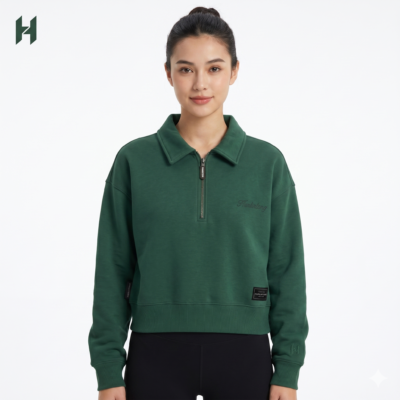 Buzo De Algodon Hurlintong Media Cremallera Para Mujer