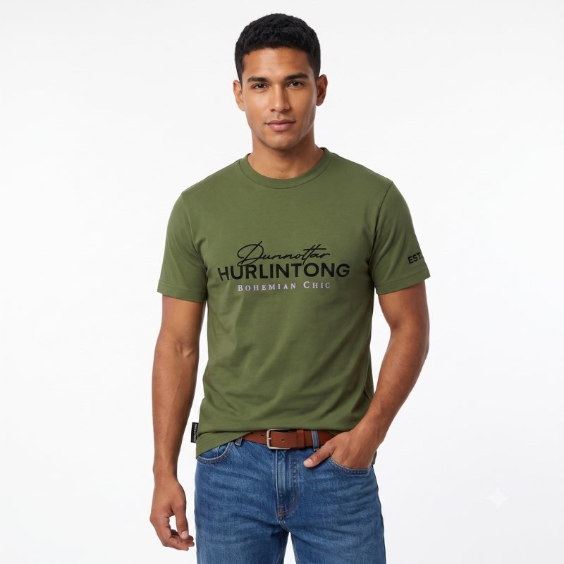 Camiseta Cuello Redondo Hurlintong Para Hombre