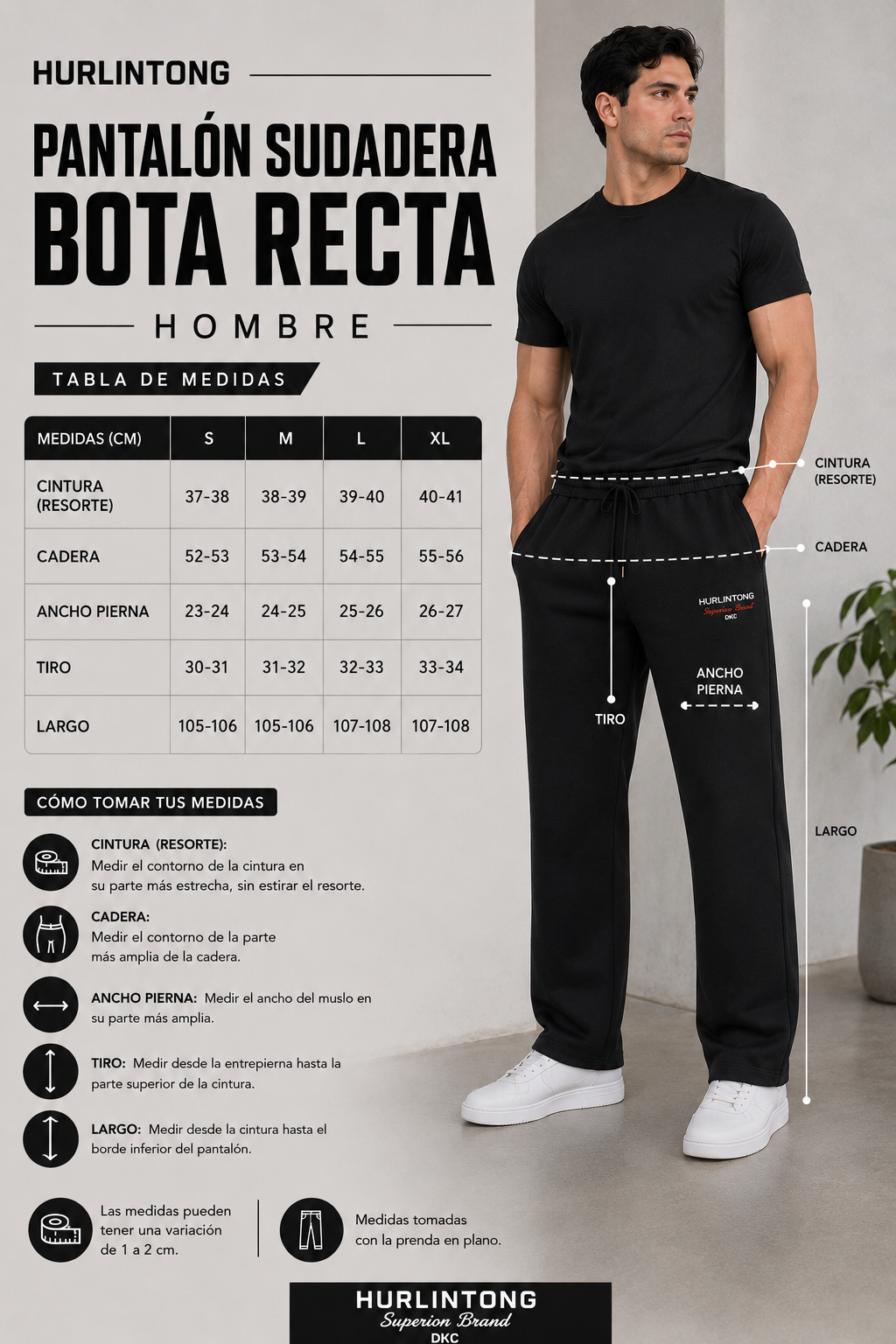 Pantalon Bota Recta Hurlintong En algodon Para Hombre - Imagen 4