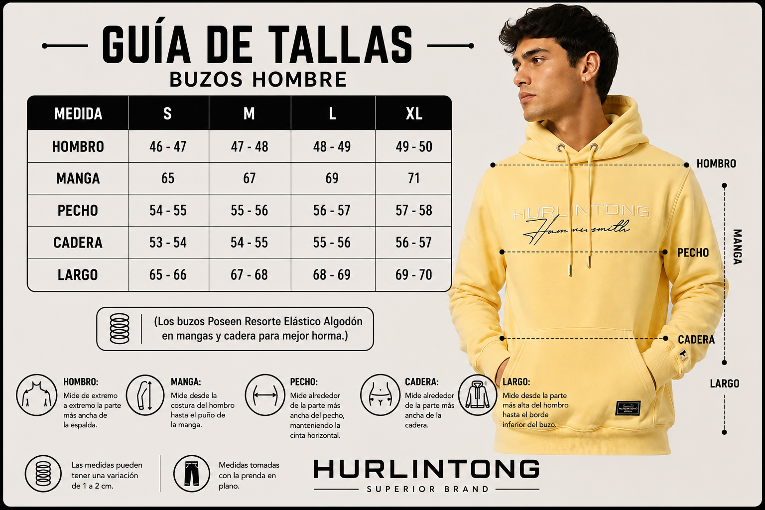 Buzo En algodón Cuello Redondo Hurlintong Para Hombre - Arena - Imagen 6