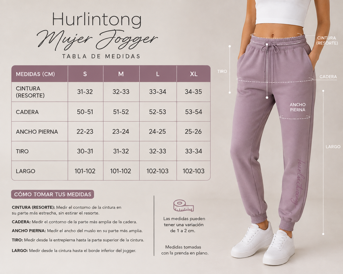 Pantalon Tipo Jogger Hurlintong En algodon Para Mujer - Imagen 5